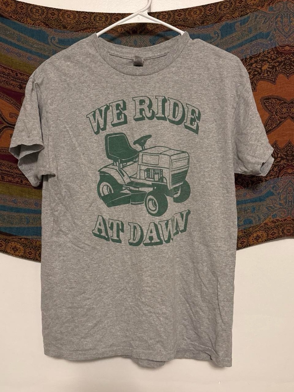 We Ride At Dawn Riding Lawn Mower T-Shirt Men’s M